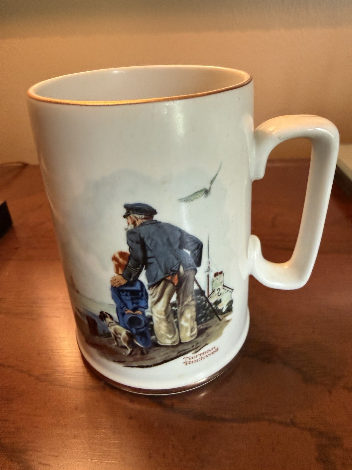 Vintage 1985 Norman Rockwell Museum “Looking Out To Sea” Porcelain Mug