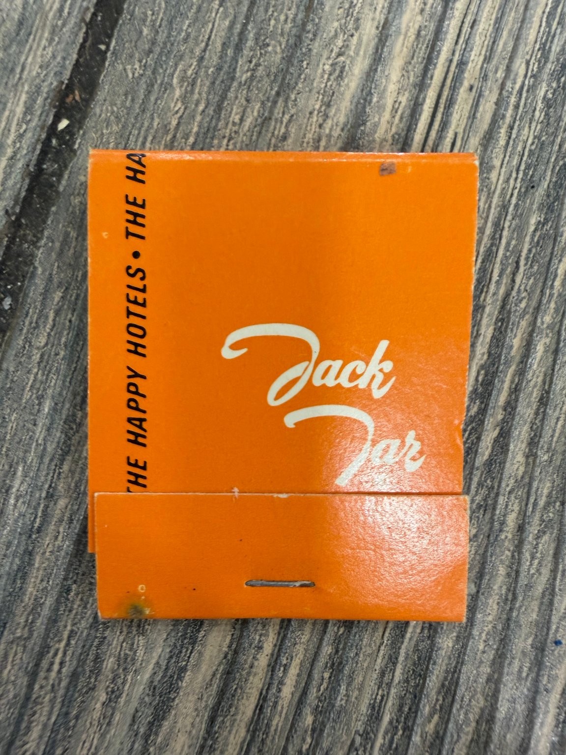Jack Tar Hotels Vintage Orange Script Standard Size Matchbook