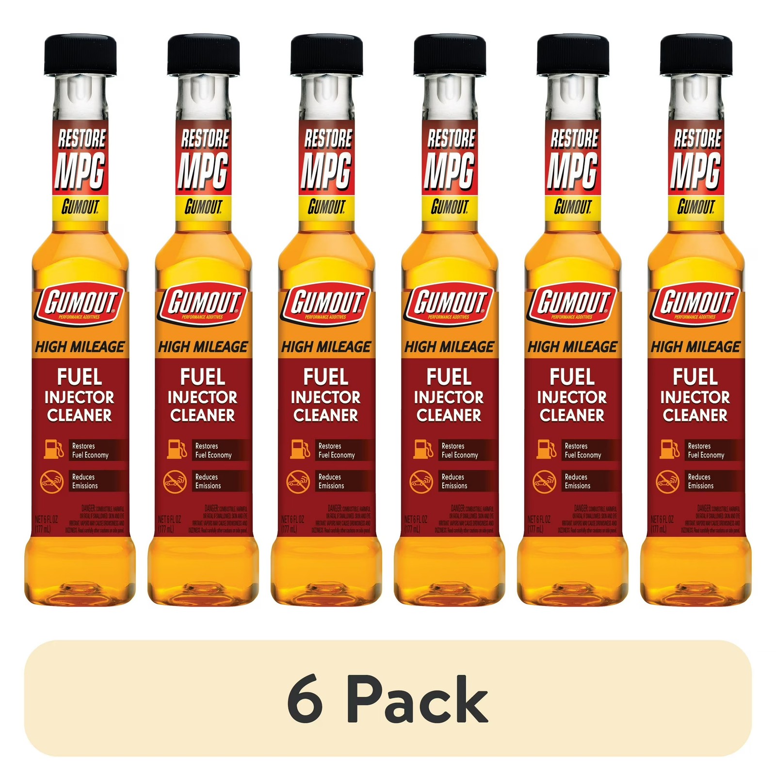 Gumout High Mileage Fuel Injector Cleaner, 6 fl oz, 6 Packs Gumout High Mileage Fuel Injector Cleaner, 6 fl oz, 6 Packs