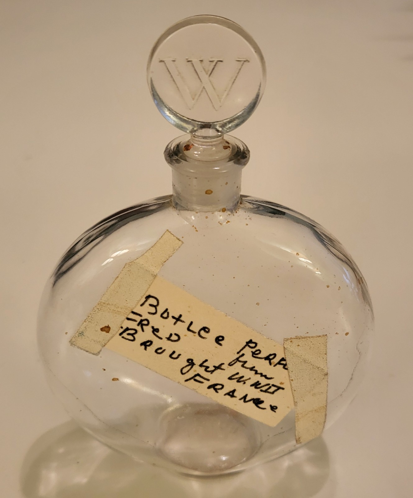Vintage Worth Perfume Bottle Lalique Design--Clear Glass HP France Mark 5.5\