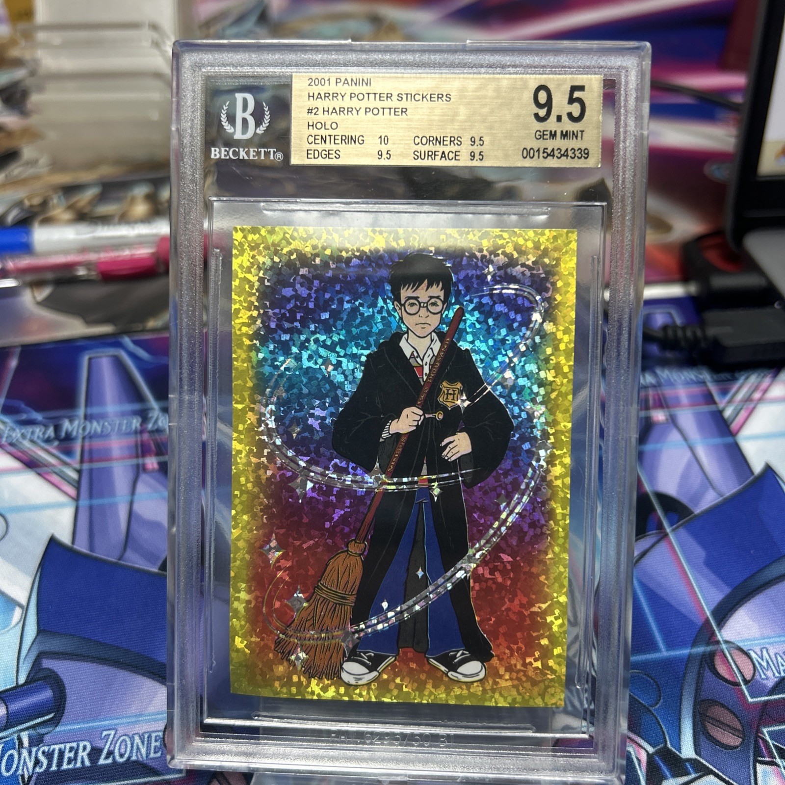 2001 Panini HARRY POTTER HOLO ROOKIE Sticker #2 Illustration Vintage Bgs 9.5 2001 Panini HARRY POTTER HOLO ROOKIE Sticker #2 Illustration Vintage Bgs 9.5