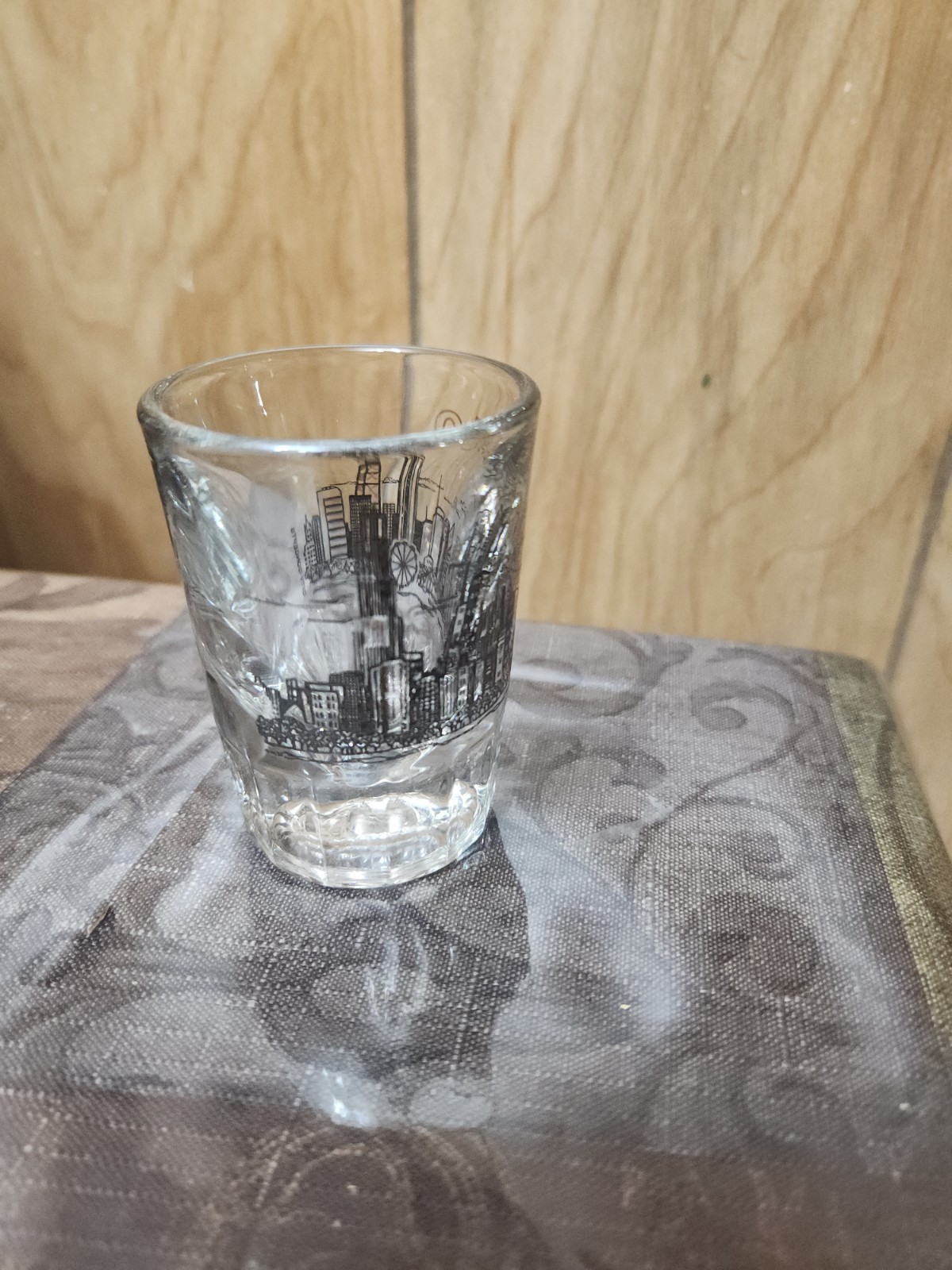 Vintage Clear Shot Glass Advertising Chicago Souvenir  3oz.