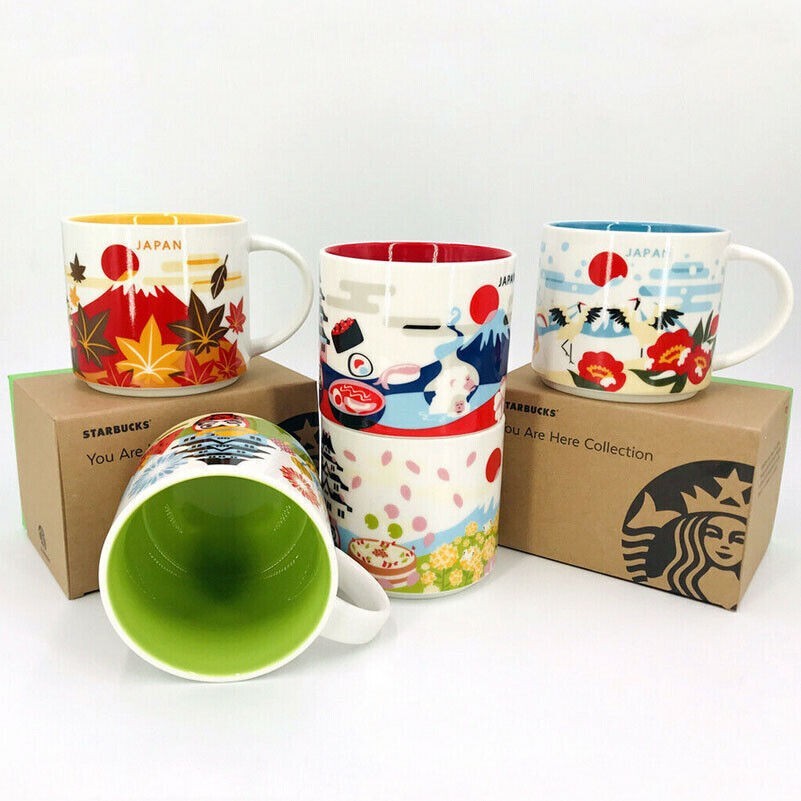 Starbucks YAH Four Seasons Mug Set - 5PCS 14oz Japan Fujiyama City Souvenir Starbucks YAH Four Seasons Mug Set - 5PCS 14oz Japan Fujiyama City Souvenir