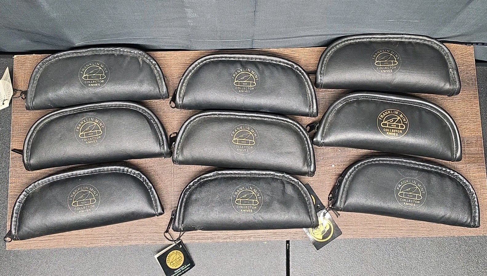 FRANKLIN MINT COLLECTOR KNIVES CASES -9 POUCHES 