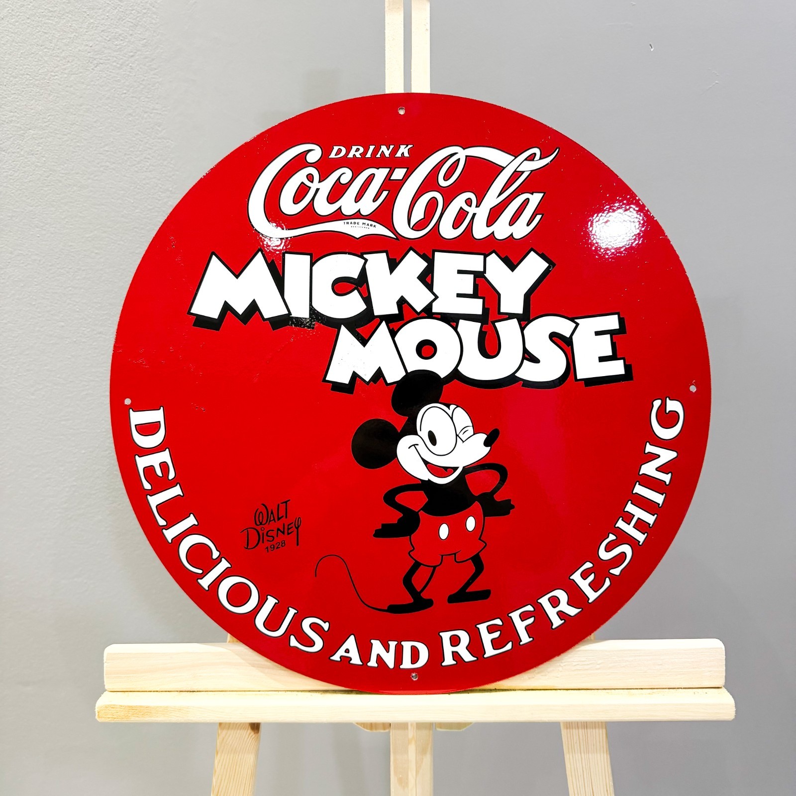 COCA-COLA x MICKEY MOUSE – Heavy Metal Sign  (XL – 19.7” / 50 cm)