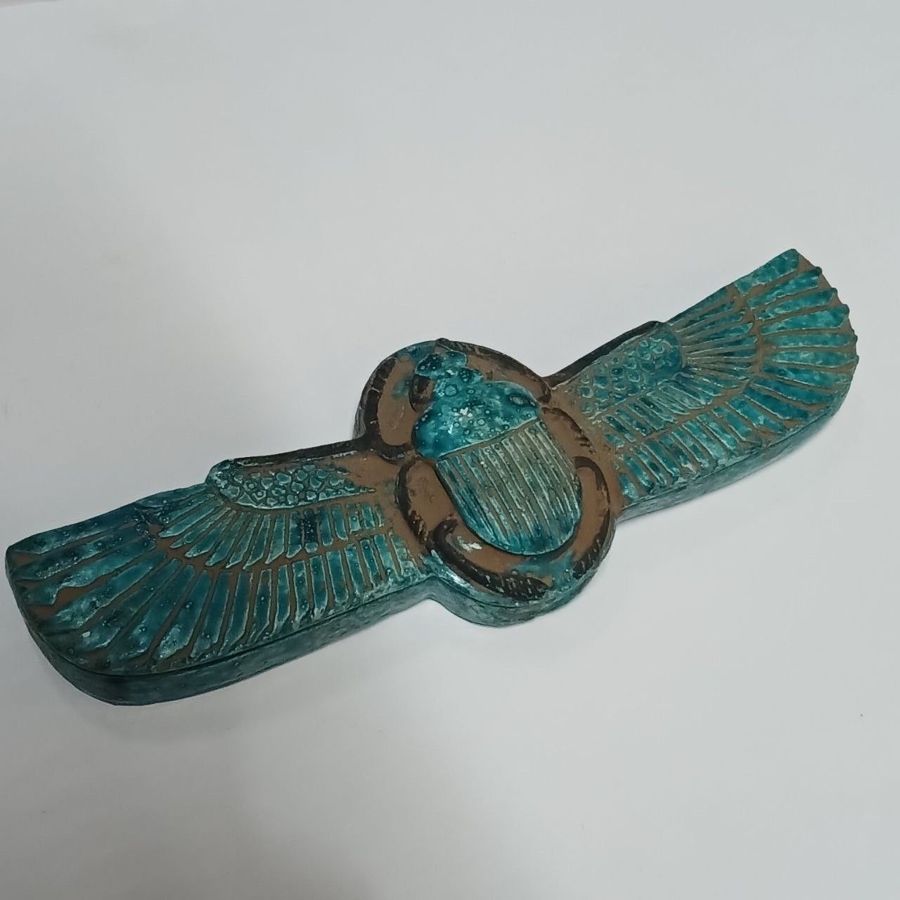 Egyptian Scarab Winged Blue Vintage Style Handmade Pharaoh Decor Item Egyptian Scarab Winged Blue Vintage Style Handmade Pharaoh Decor Item