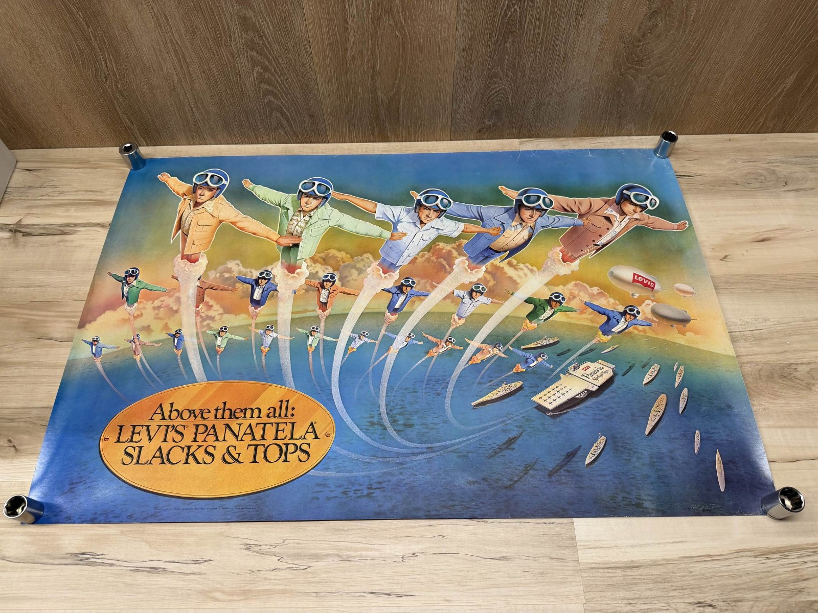 VTG 1975 Levi Strauss & Co. / Levi's Above Them All Store Advertising Poster