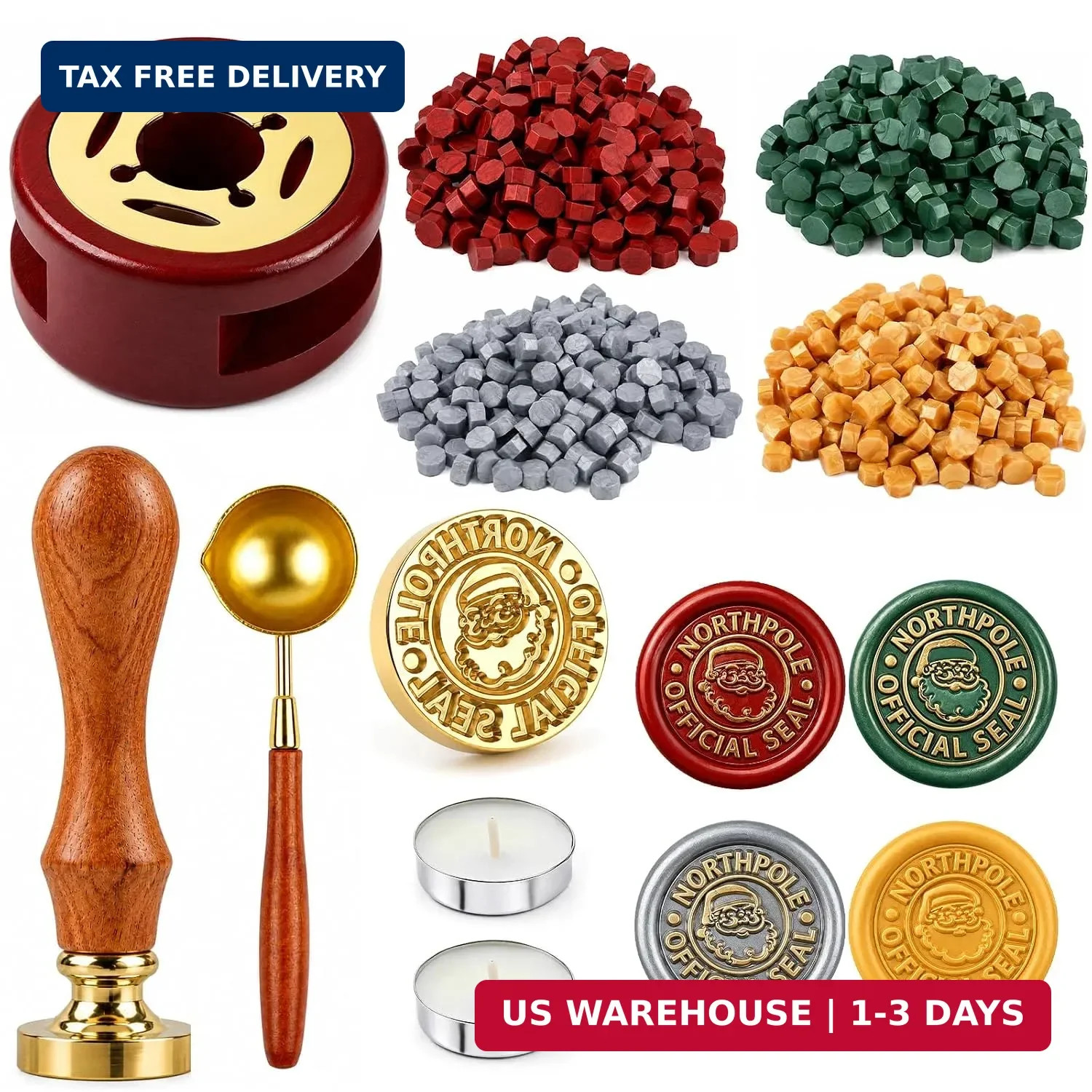 Christmas Wax Seal Kit with Santa Claus Sealing Stamp Christmas Wax Seal Kit with Santa Claus Sealing Stamp