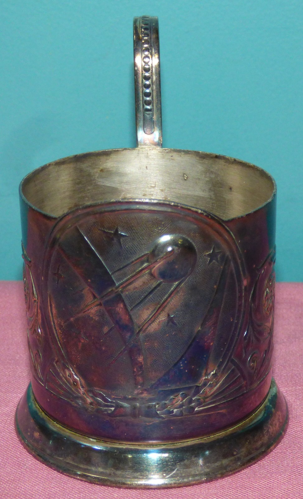 Vintage Soviet USSR Tea Glass Holder Melchior Podstakannik Space Sputnik Vintage Soviet USSR Tea Glass Holder Melchior Podstakannik Space Sputnik