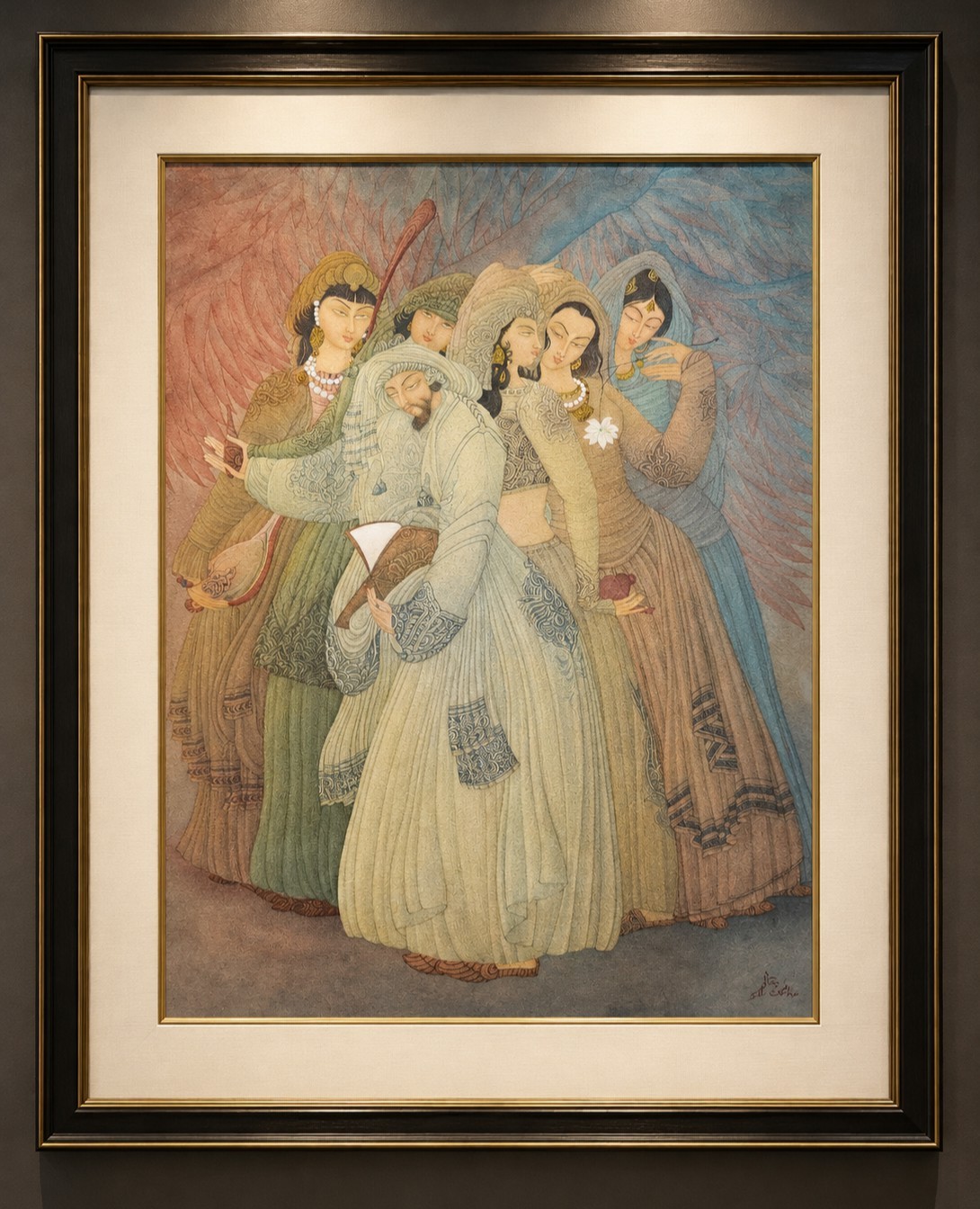 Original watercolour Wash on paper Painting By artist ABDUR REHMAN CHUGHTAI 
