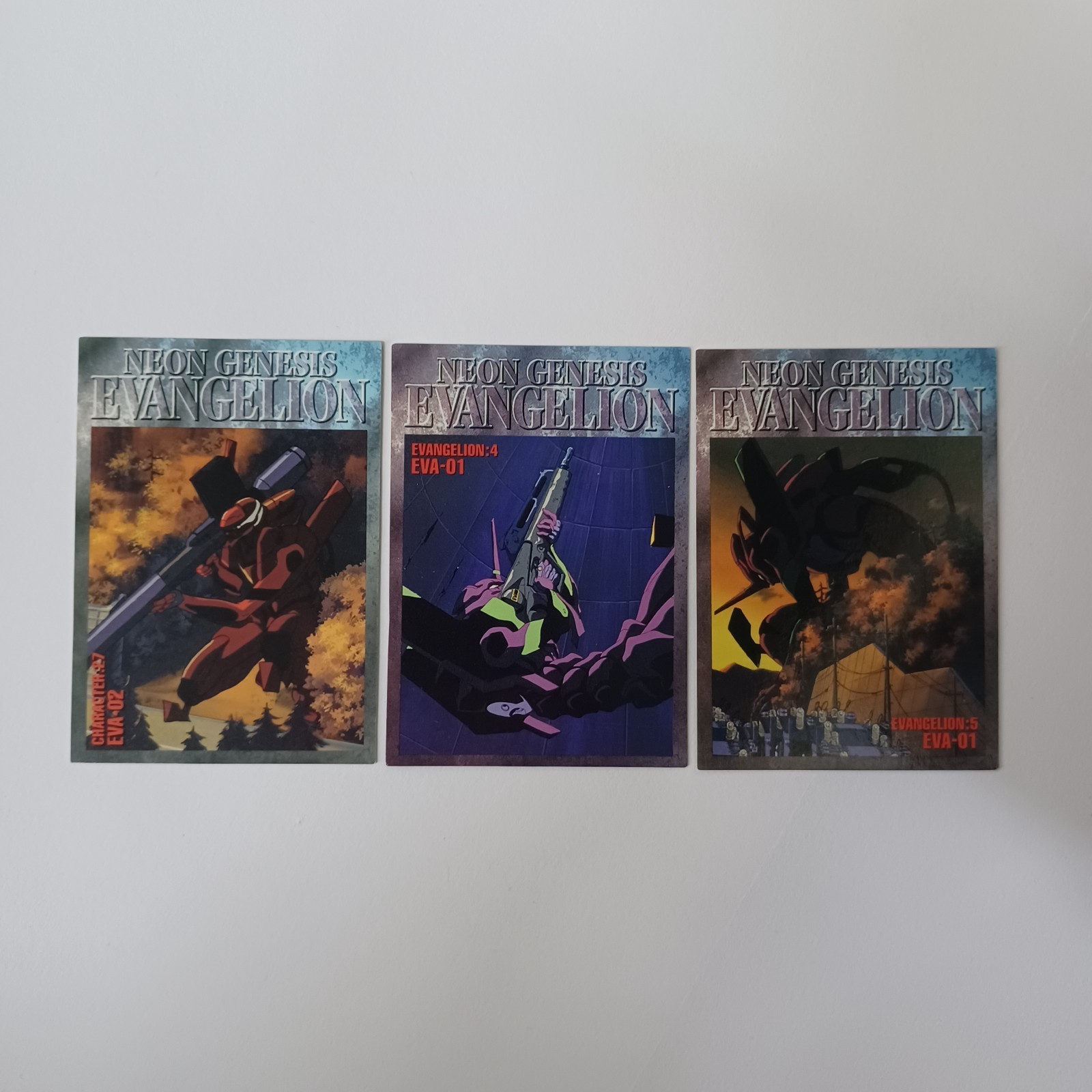 Vintage Evangelion Carddass Masters CH Character File 3pc Lot USED