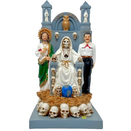 Santa Muerte Seated on The Throne with Saint Jude and Malverde 12 Santa Muerte Seated on The Throne with Saint Jude and Malverde 12
