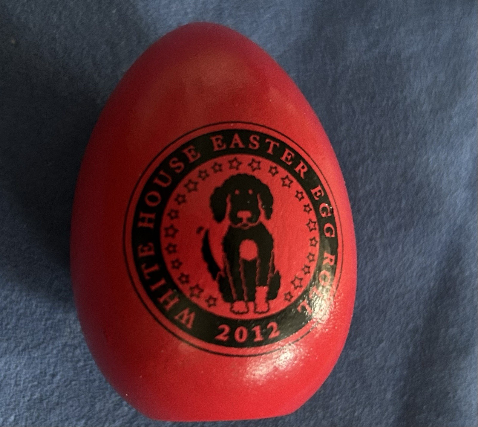 OBAMA 2012 RED EASTER EGG WHITE HOUSE FIRST DOG BO PRESIDENT SIGNED DEMOCRAT