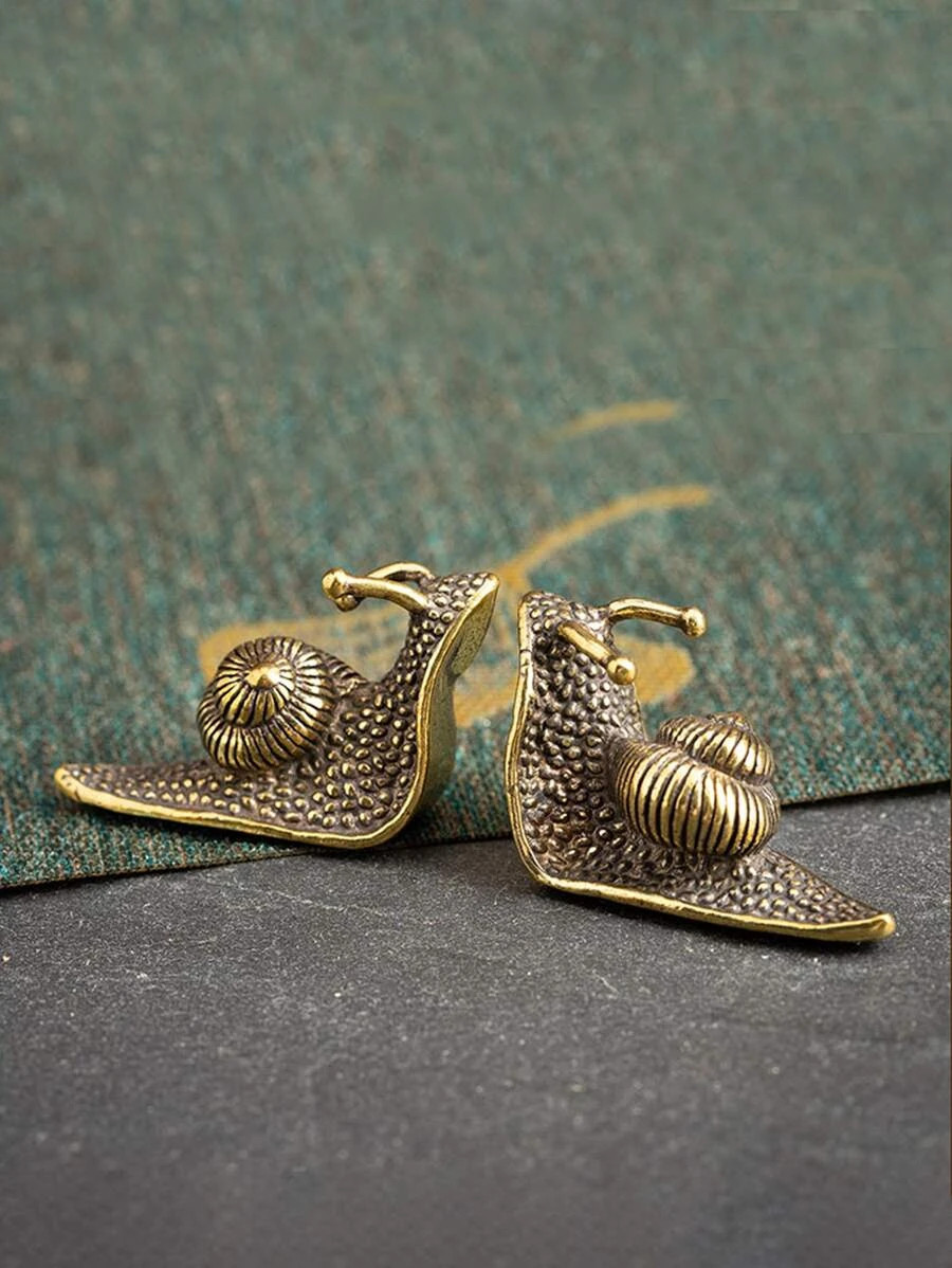 2pc Vintage Brass Snail Figurine Antique Animal Statue Home Desk Decor 2pc Vintage Brass Snail Figurine Antique Animal Statue Home Desk Decor