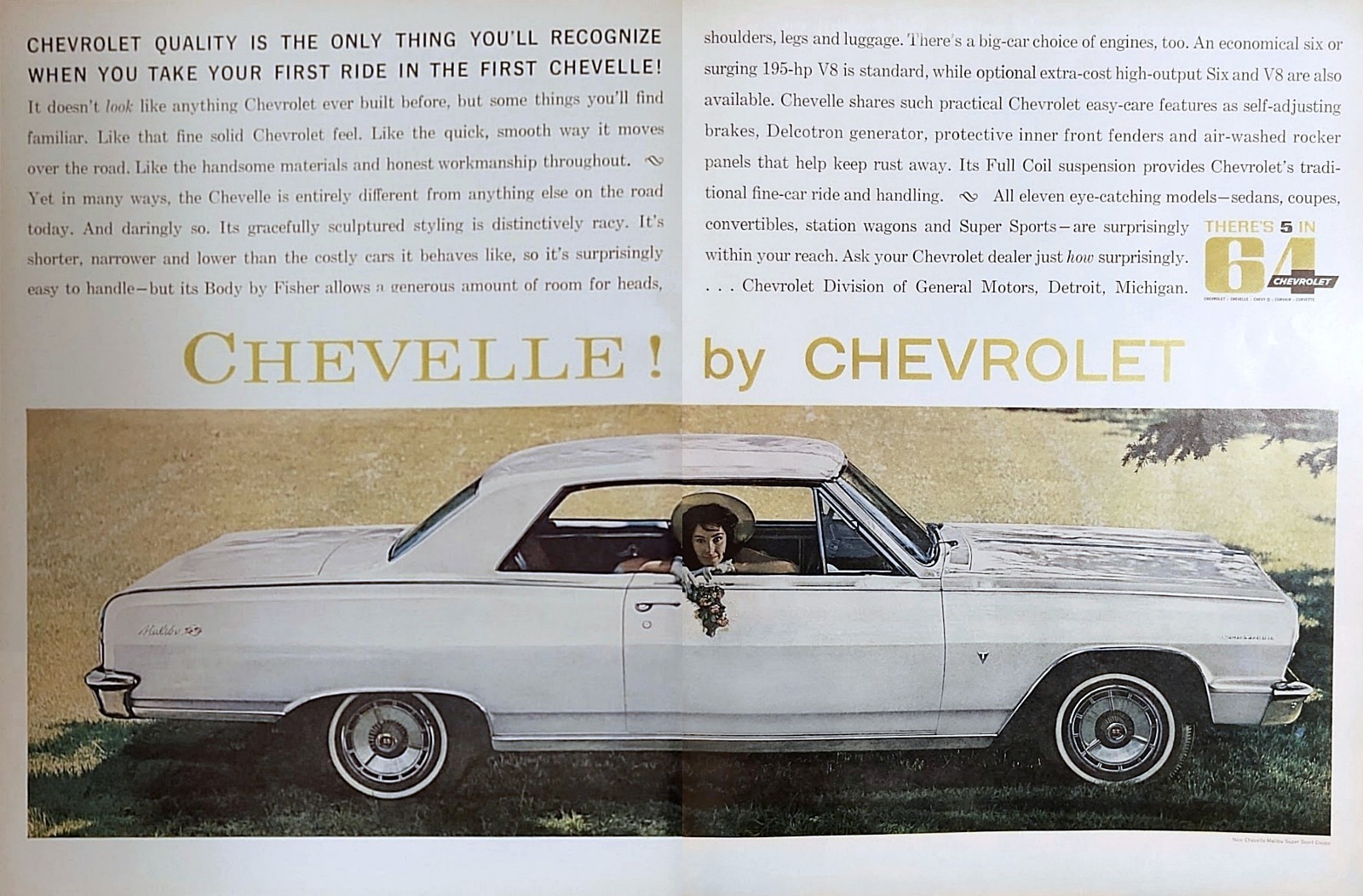 1964 Chevelle by Chevrolet - The 1st Chevelle Malibu SS Vtg 2-Page Muscle Car Ad 1964 Chevelle by Chevrolet - The 1st Chevelle Malibu SS Vtg 2-Page Muscle Car Ad