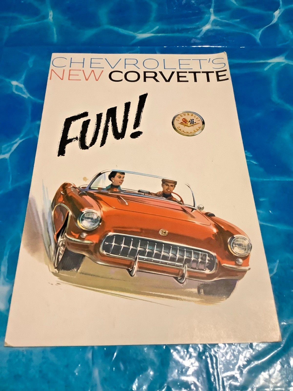 RARE ORIGINAL 1956 CHEVROLET (CHEVY) CORVETTE DEALER AUTO SALES BROCHURE CATALOG
