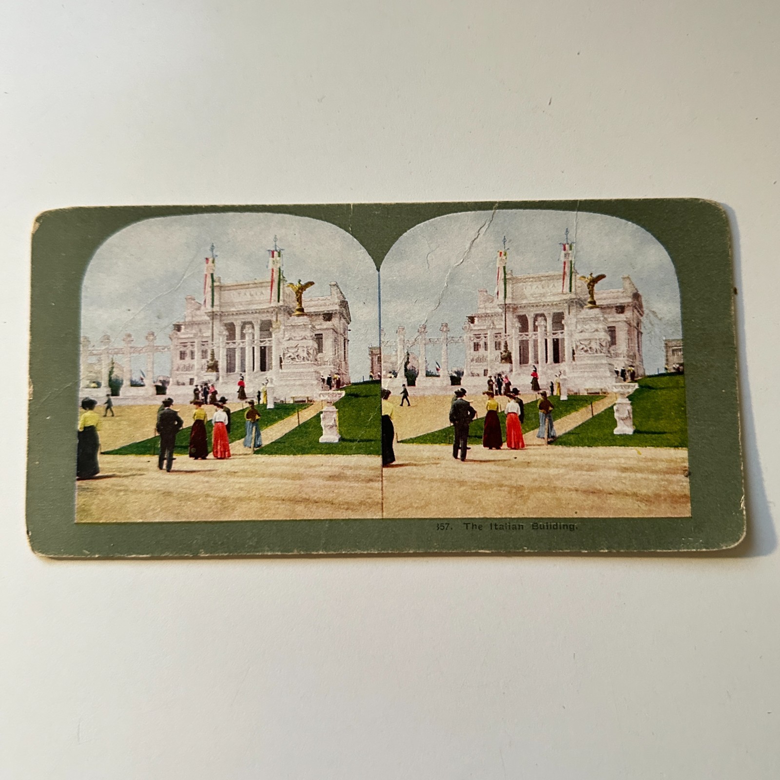 The Italian Building With Modern Italian Garden Antique Stereoview Card 5H6-4