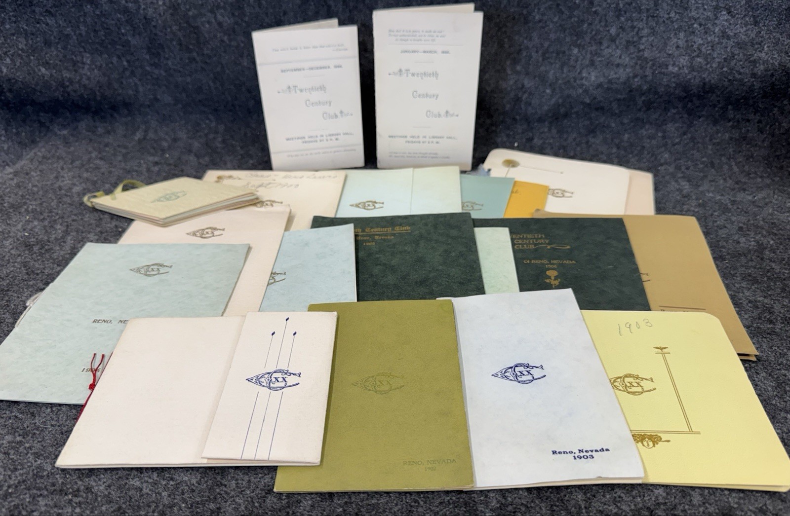Rare Original 1890s-1920s Twentieth Century Club RENO, NEVADA Meeting Programs