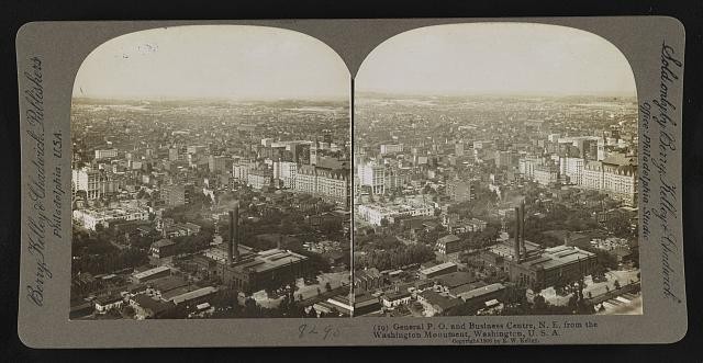 Washington DC 1906 General Post Office Business Centre from Washington Monument