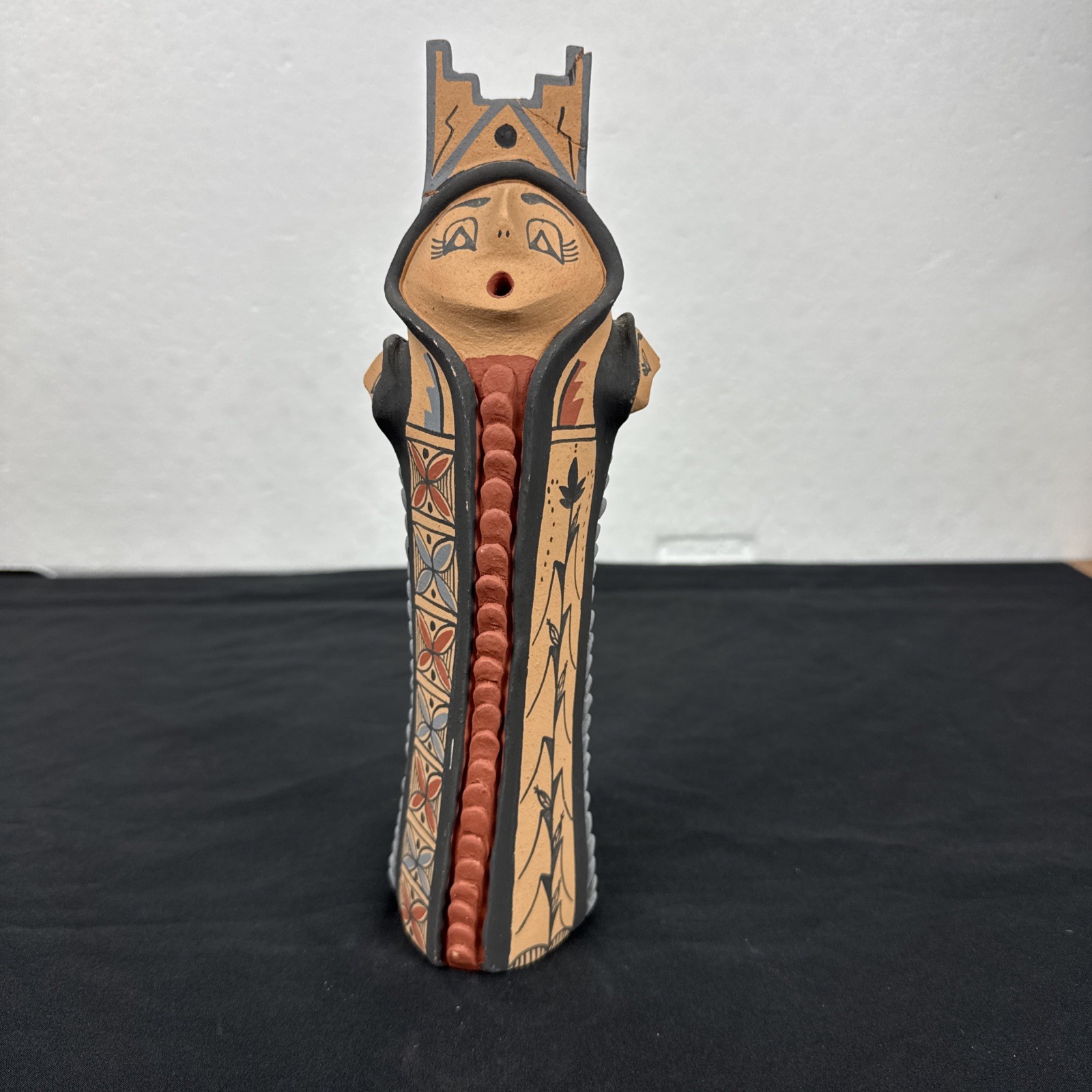 D. Gachupin Corn Maiden Quadruple Sided Storyteller Jemez Pottery FLAW