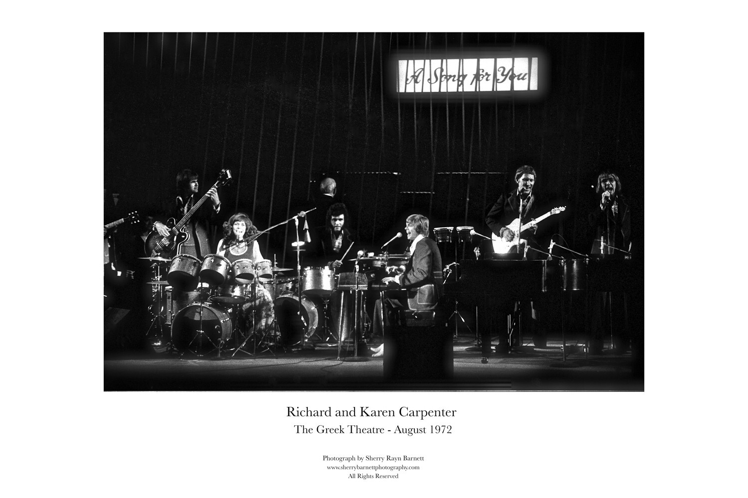 The Carpenters Greek Theatre 1972 special edition photo from 50th Ann'y