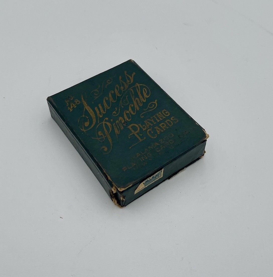 SUCCESS PINOCHLE ANTIQUE PLAYING CARDS DECK w/ BOX complete