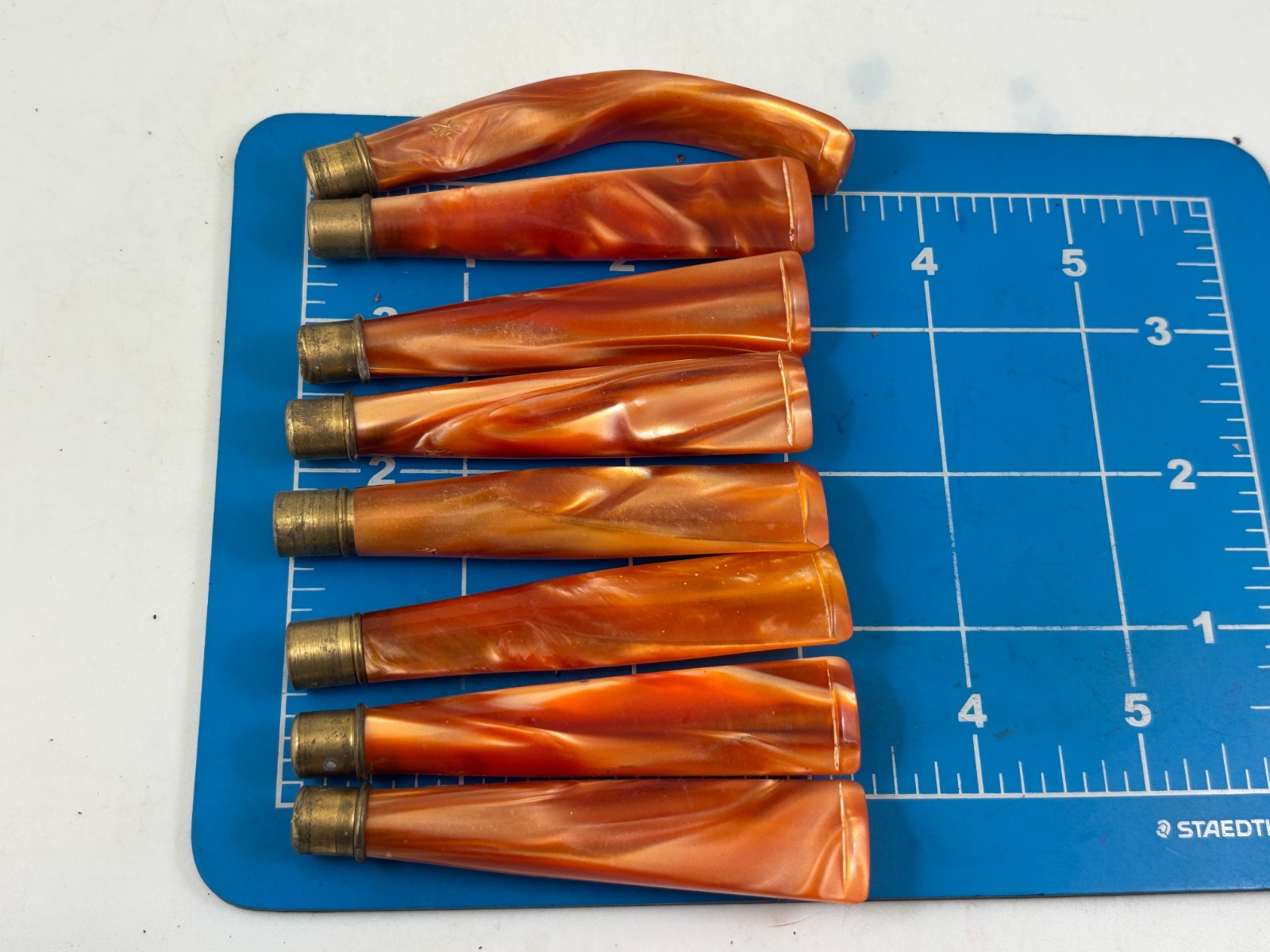 Judd's Lot of 8 Very Nice Never Used Lucite Brass Banded Pipe Stems