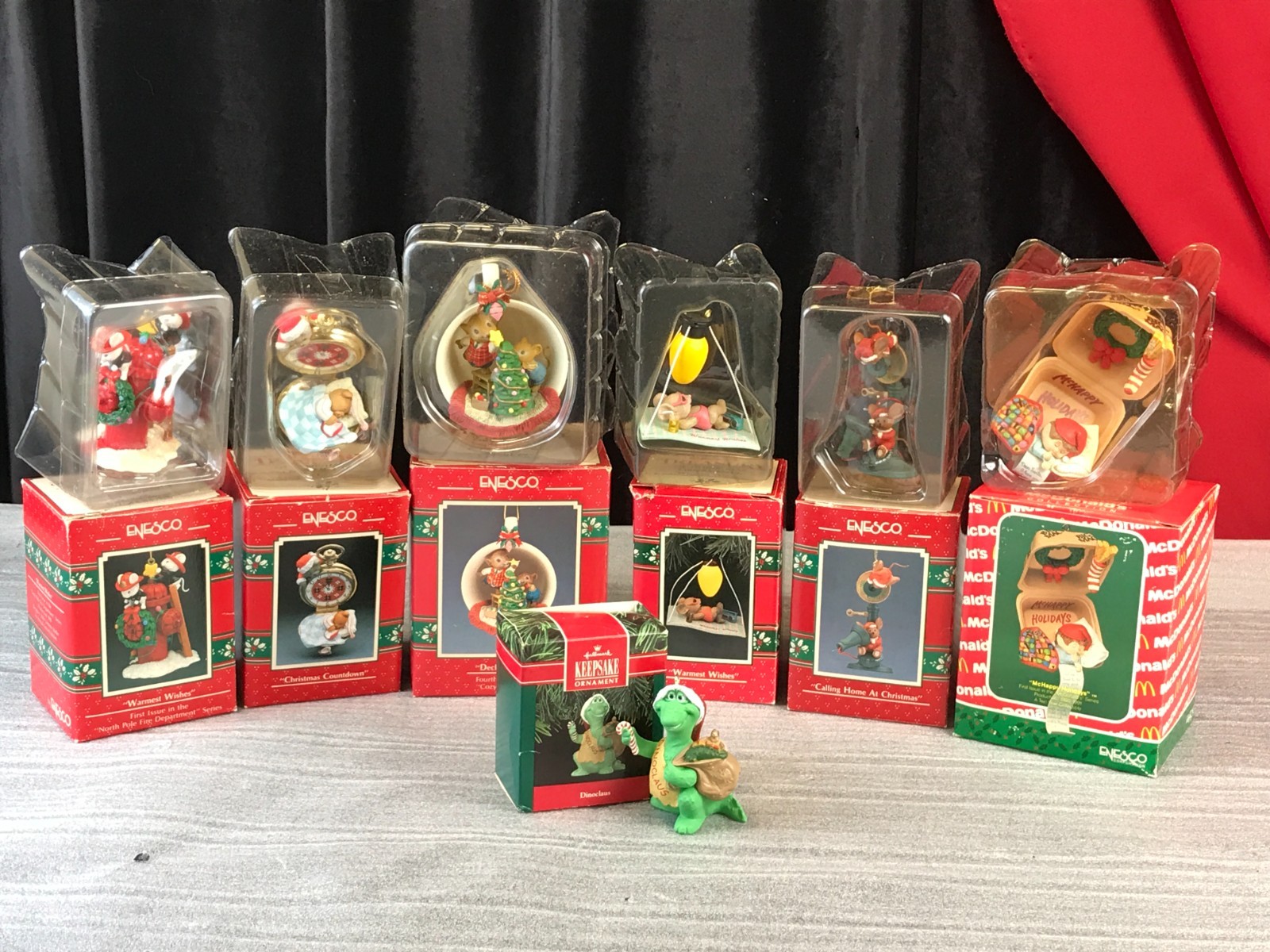 6 ENESCO Ornament Collection DECK THE HALLS/McHAPPY HOLIDAYS/WARMEST WISHES ++