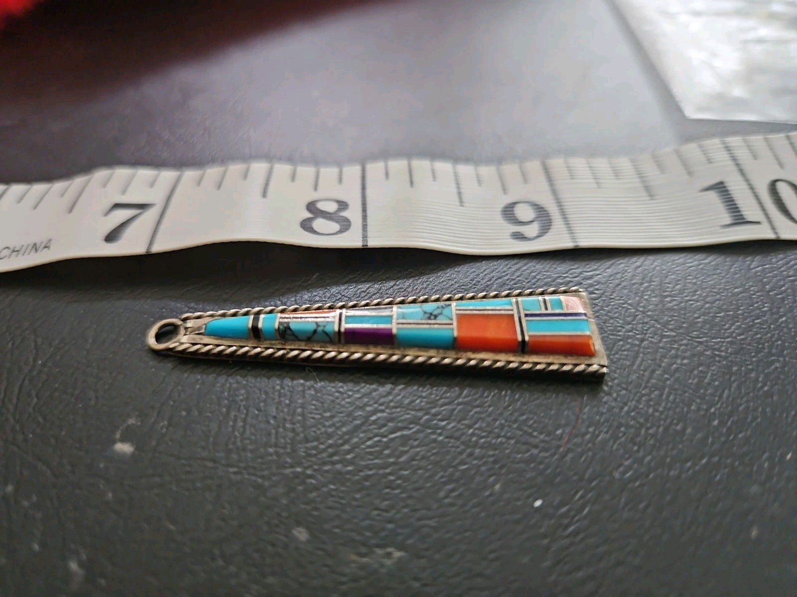 Antique Zuni Multi Stone Pendant Antique Zuni Multi Stone Pendant