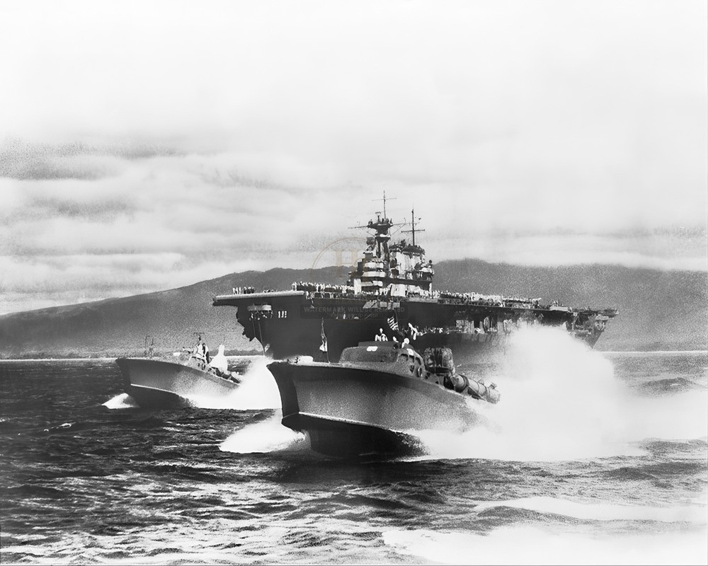PT Boats and a Yorktown-Class Carrier WWII 8x10 Glossy Photo Print HT41362266