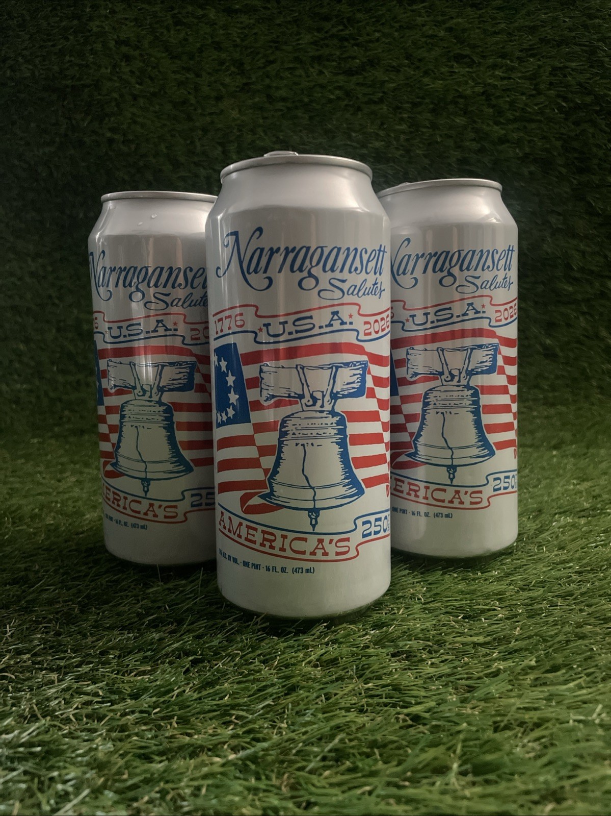 Narragansett Beer Salutes Retro 1976 Label can 250th 1776-2026 16oz Used Narragansett Beer Salutes Retro 1976 Label can 250th 1776-2026 16oz Used