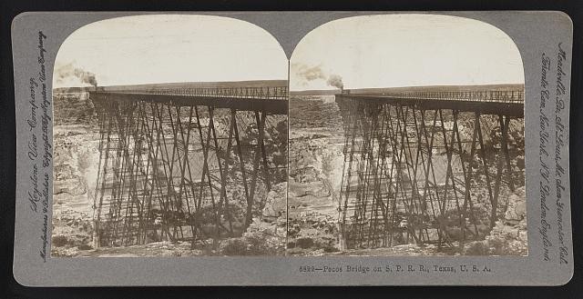 Photo:Pecos Bridge Texas USA S.P.R.R. Railroad Trestle 1905