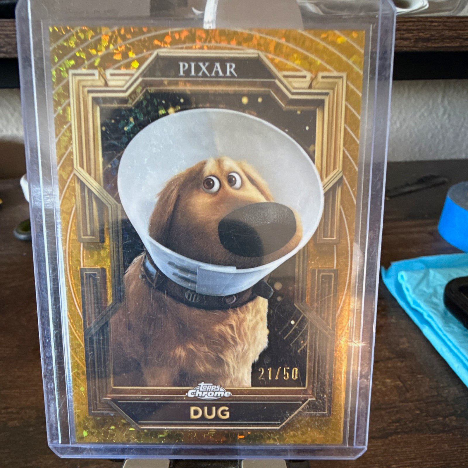 2025 Topps Chrome Disney Pixar Gold Up Dug #50 Serial Numbered 21/50 2025 Topps Chrome Disney Pixar Gold Up Dug #50 Serial Numbered 21/50