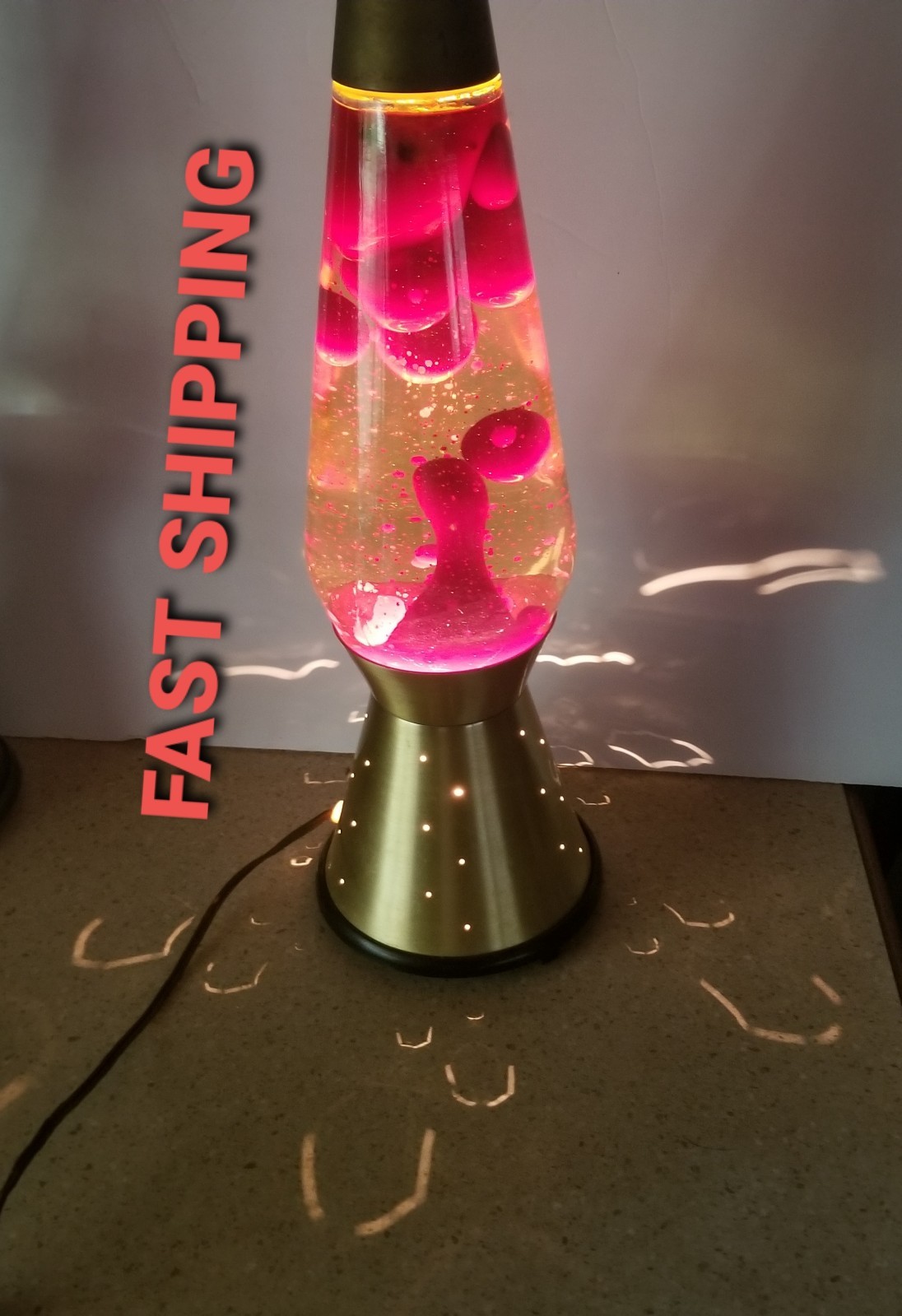 Vtg 70s Lava Lamp Lite STARLIGHT Red Lava Gold Base LAVA WORKS Retro Groovy Cool Vtg 70s Lava Lamp Lite STARLIGHT Red Lava Gold Base LAVA WORKS Retro Groovy Cool