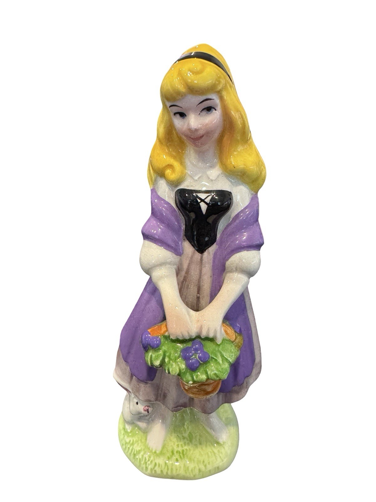 VINTAGE DISNEY PRINCESS AURORA Ceramic Figurine Sleeping Beauty Briar Rose Japan