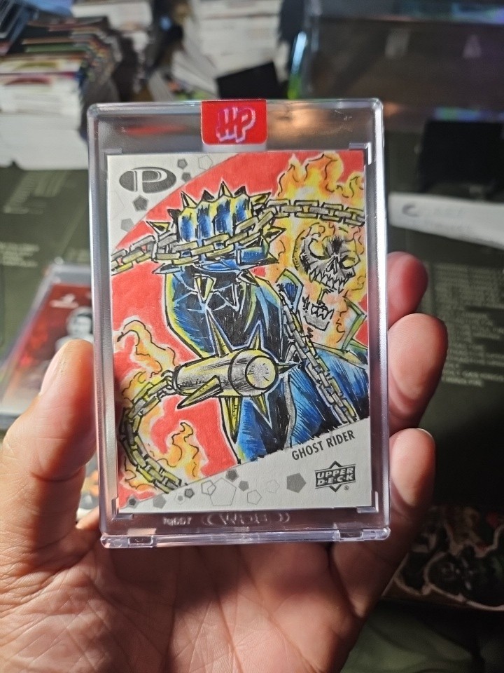 Ghost Rider Sketch 2021 Upper Deck Hp 1/1 By Erwin Ropa
