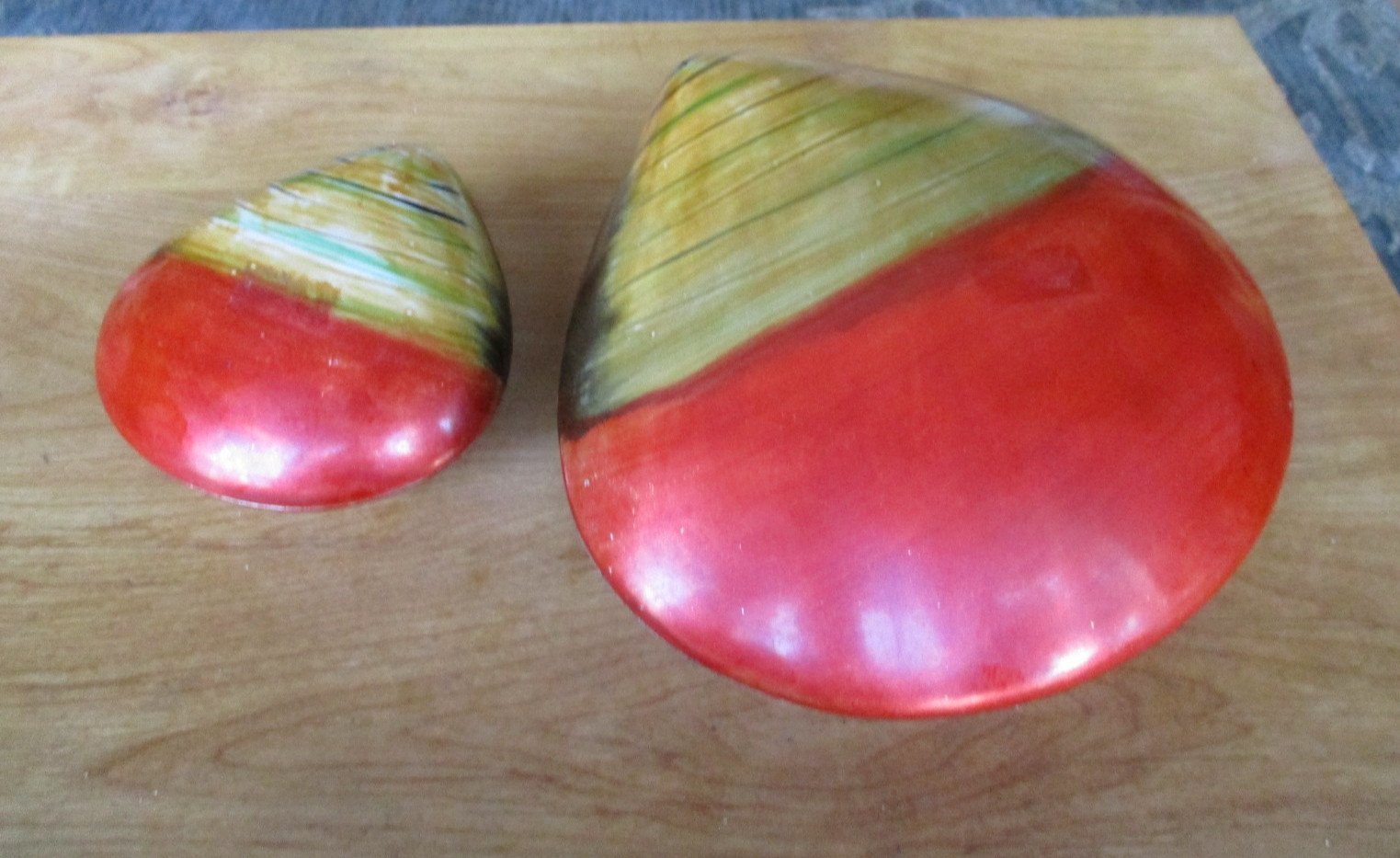 Vtg Large Japanese Wakasa Lacquer Clam Shell Box, 8 1/2