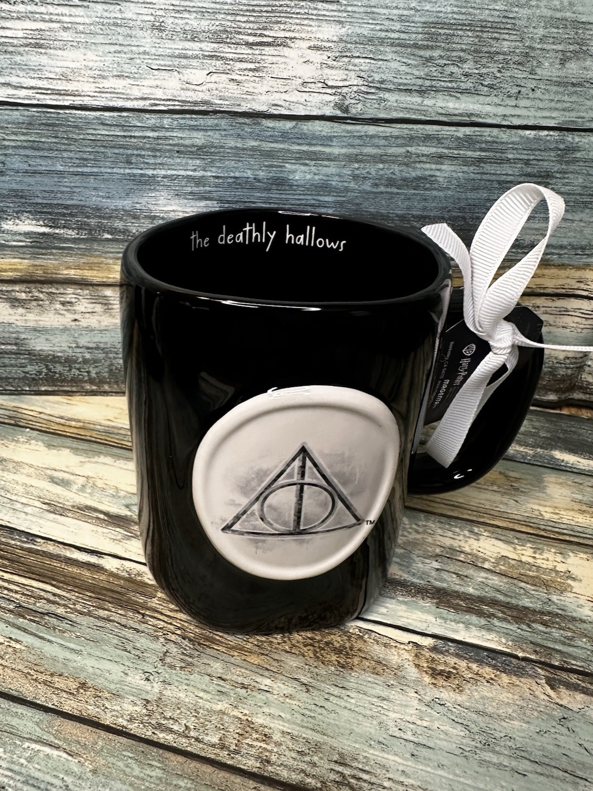 NEW Rae Dunn Harry Potter Black and White Mug “The Deathly Hallows” 2026