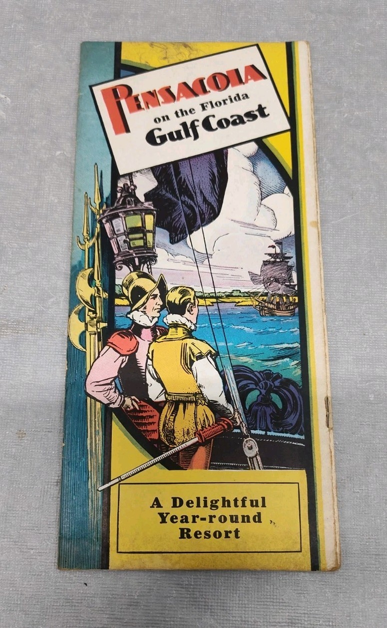 Rare C. 1930 Pensacola FL Brochure W/ Map Naval Air Station Vtg Nice Graphics Rare C. 1930 Pensacola FL Brochure W/ Map Naval Air Station Vtg Nice Graphics