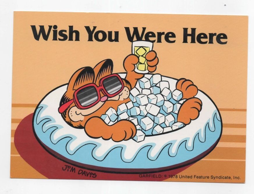 P2020 Jim Davis Garfield Can You Say Write 1978 Postcard Not Posted NM