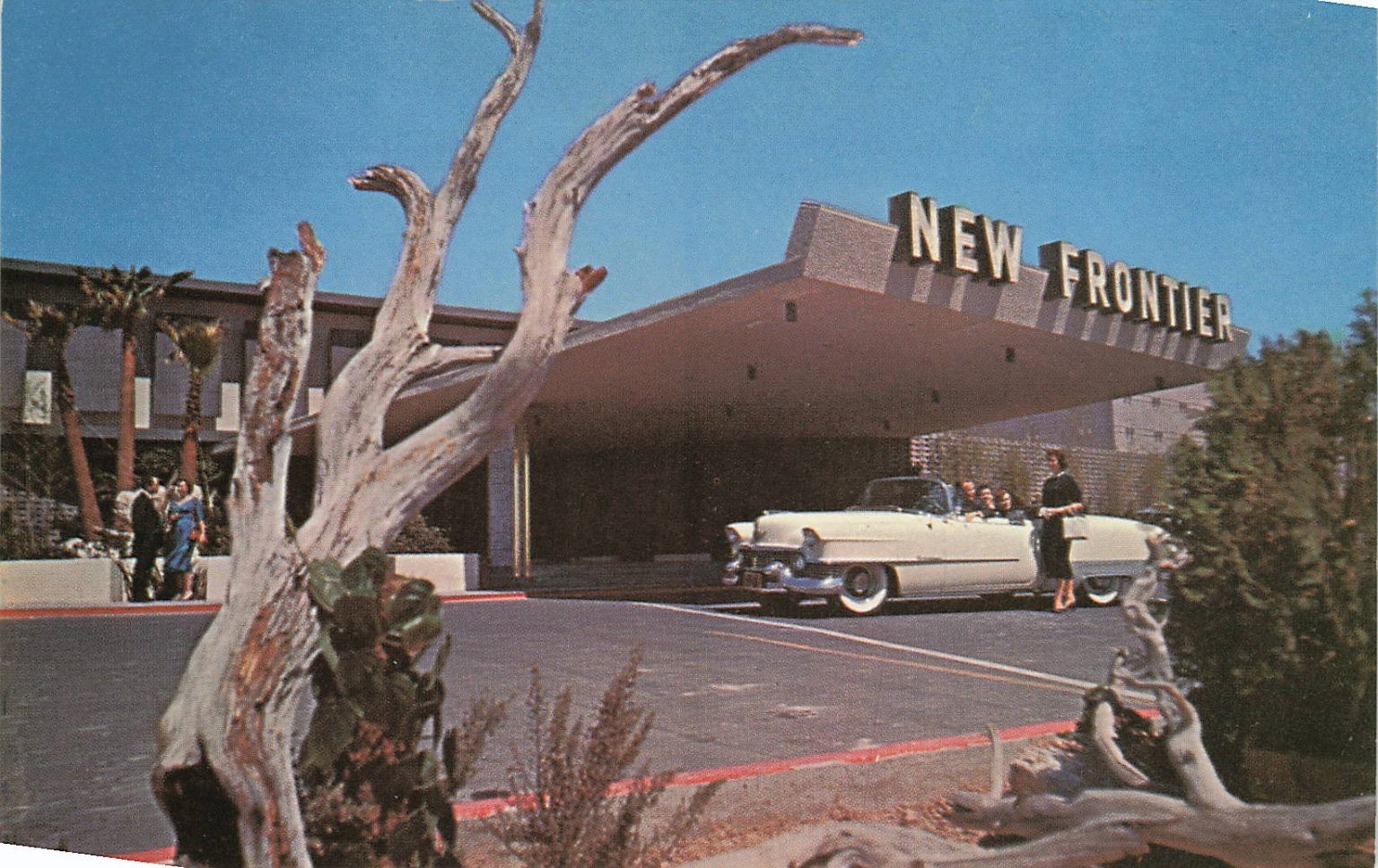 New Frontier Hotel Las Vegas Nevada 1950s Vintage Postcard Cadillac Car New Frontier Hotel Las Vegas Nevada 1950s Vintage Postcard Cadillac Car