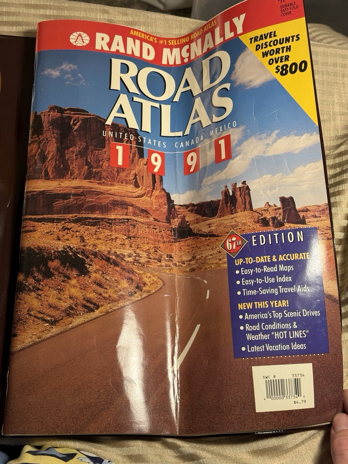 RARE VINTAGE 1991 RAND McNALLY ROAD ATLAS MAPS of U.S.A. CANADA & MEXICO 1991