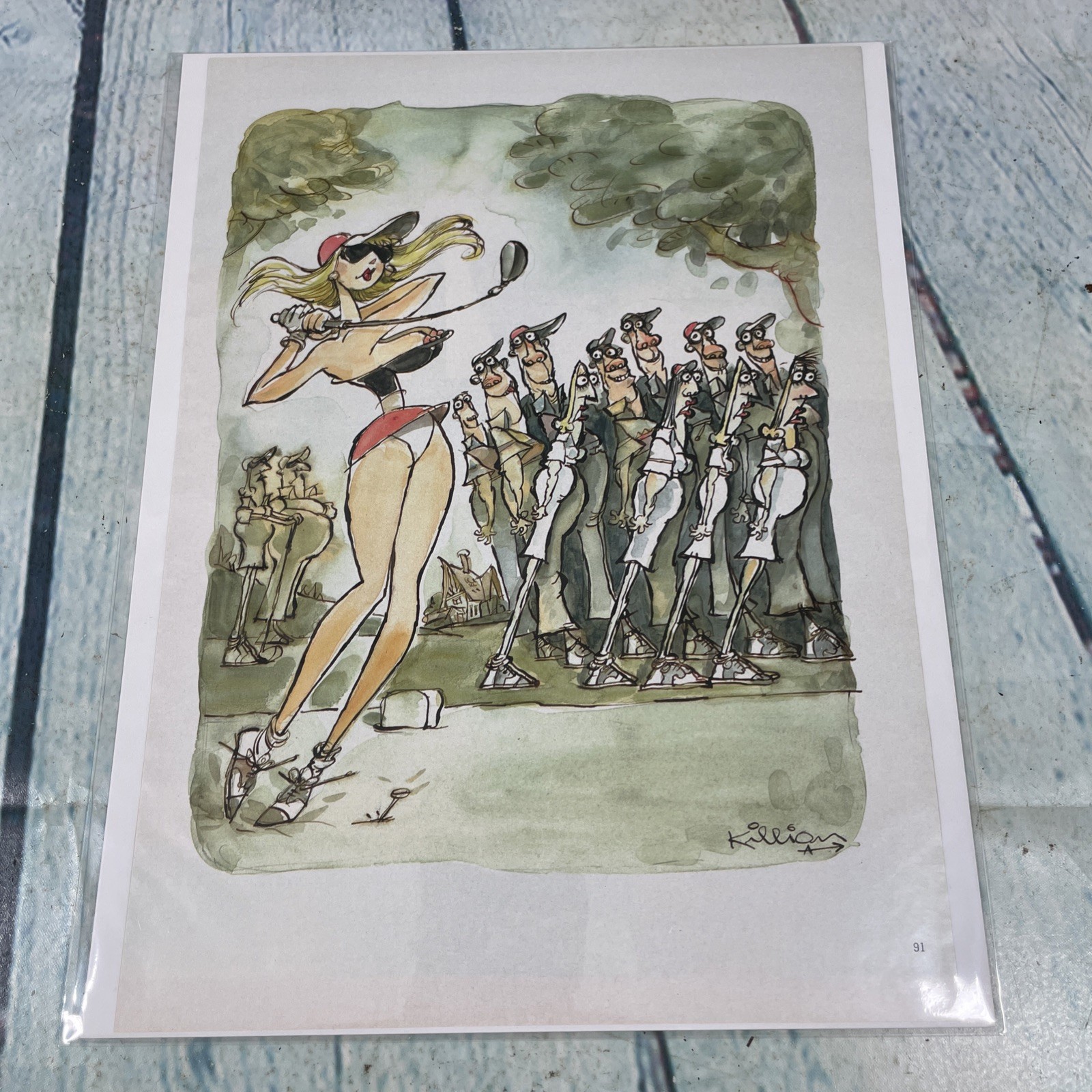 2006 Sexy Adult Cartoon Golfing Print Ad/Poster Pinup Art Magazine Page