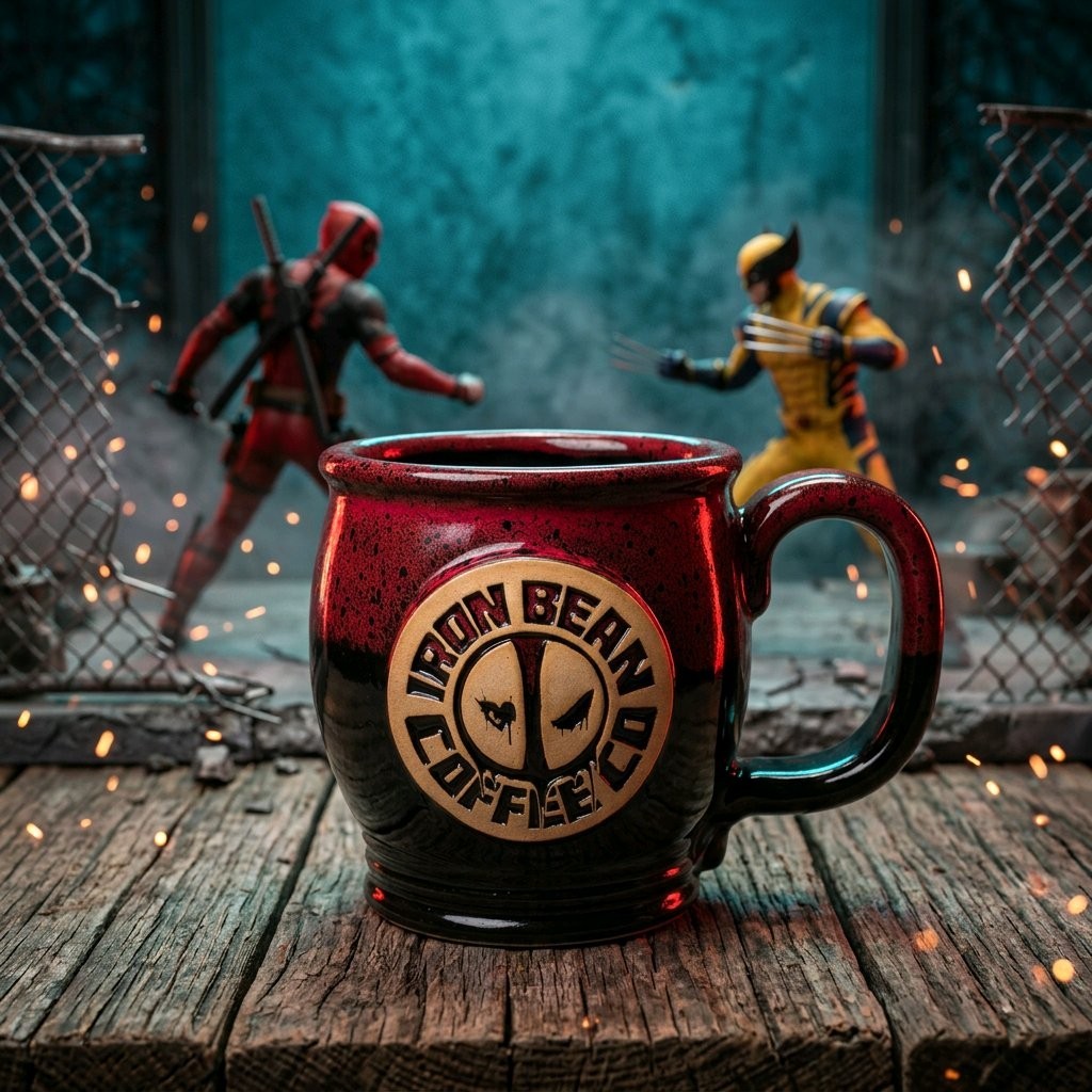 Iron Bean Coffee 2024 DEADPOOL Mug Cup Black Red 324/500  SUNSET HILL USA NEW