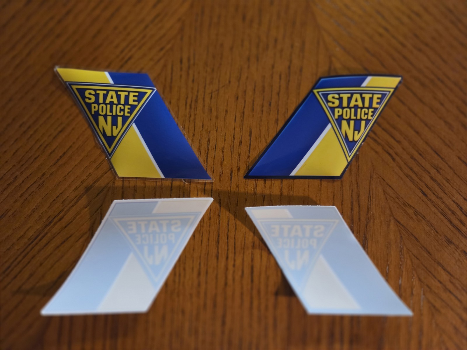 (4) Piece Lot - SUPPORTER - New JERSEY State POLICE - INSIDE WINDOW DECALS