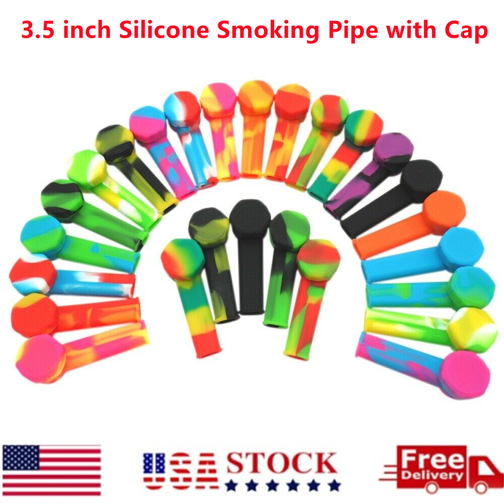 5pcs 3.4\'\' Mini Silicone Smoking Hand Pipe with Metal Bowl & Cap Lid Pocket Pipe 5pcs 3.4\'\' Mini Silicone Smoking Hand Pipe with Metal Bowl & Cap Lid Pocket Pipe