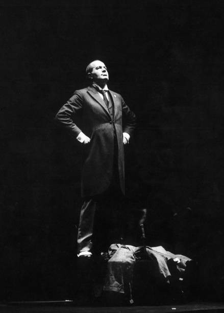 The Italian actor Ivo Garrani playing Benito Mussolini drama Il fa- Old Photo