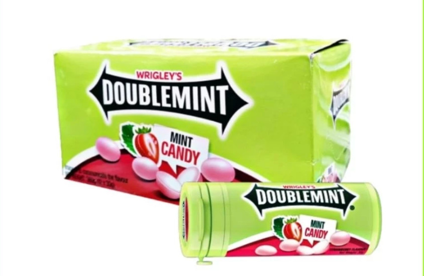 [BUNDLE OF 12] WRIGLEY'S DOUBLEMINT CHEWY MINTS TUB 30G STRAWBERRY CANDY FLAVOUR