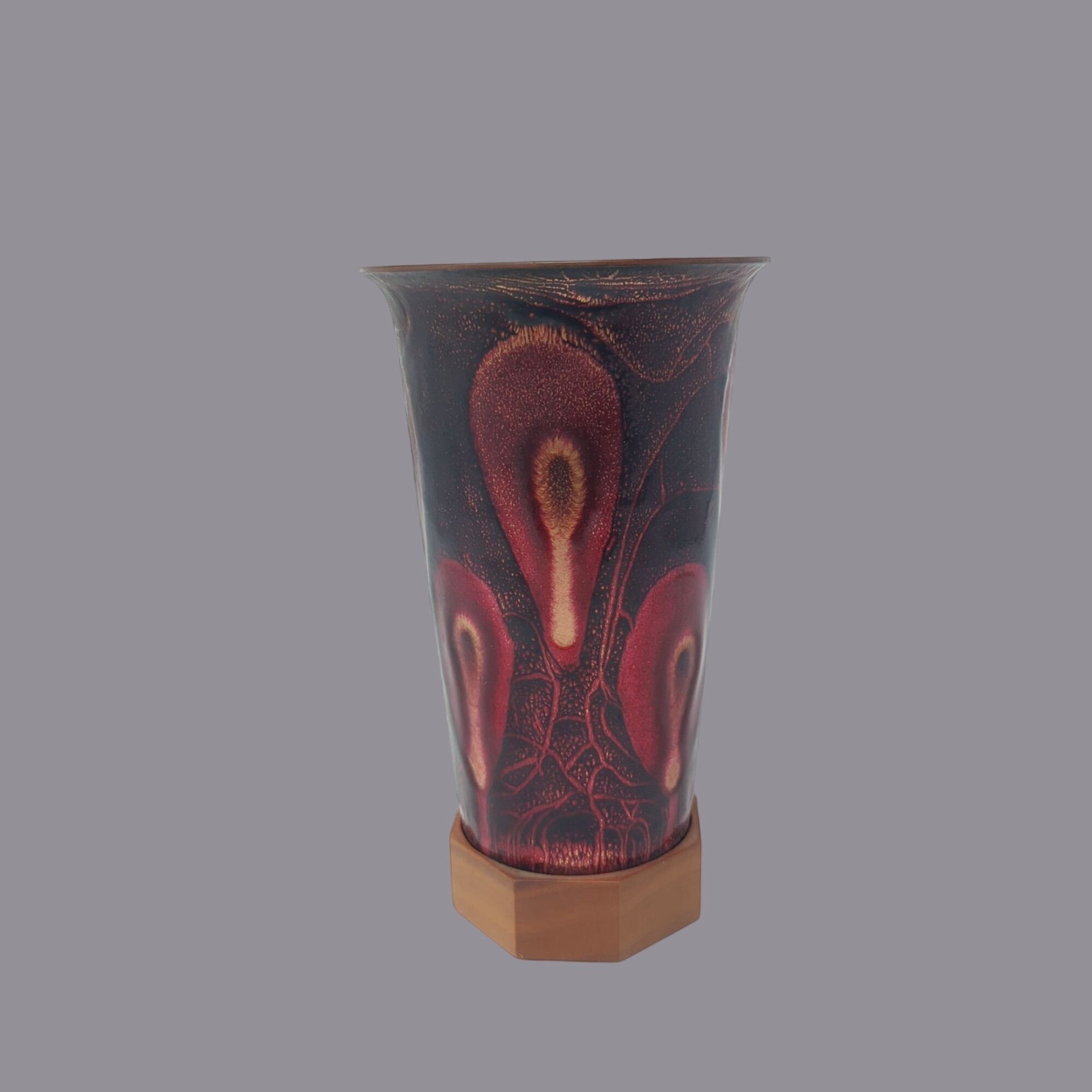 Rare Vintage Matisse Renoir Vase Copper Mid Century Abstract Enameled
