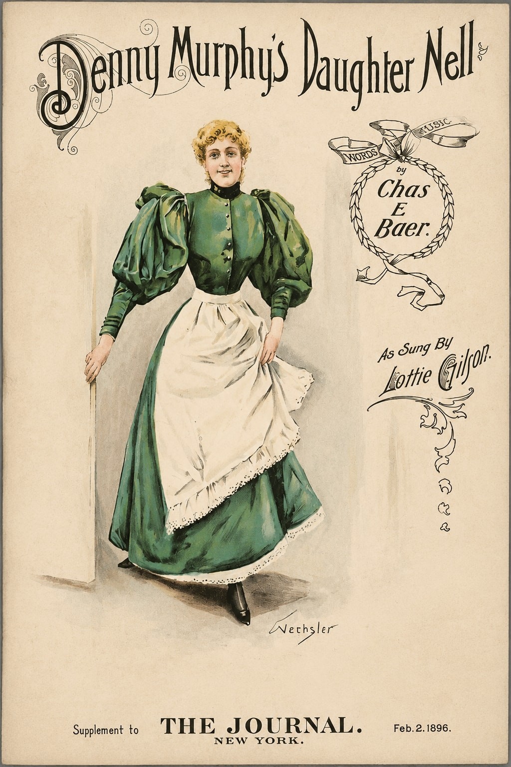 Vintage 1896 Denny Murphy\'s Daughter Nell Poster 🗞️ 24x36” Premium Matte Paper